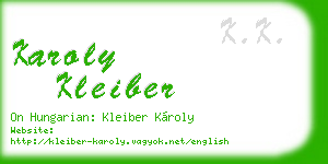 karoly kleiber business card