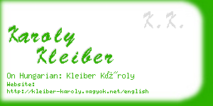 karoly kleiber business card